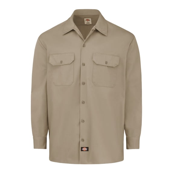 Dickies 5549 Heavyweight Cotton Long Sleeve Shirt - Military Khaki - XL