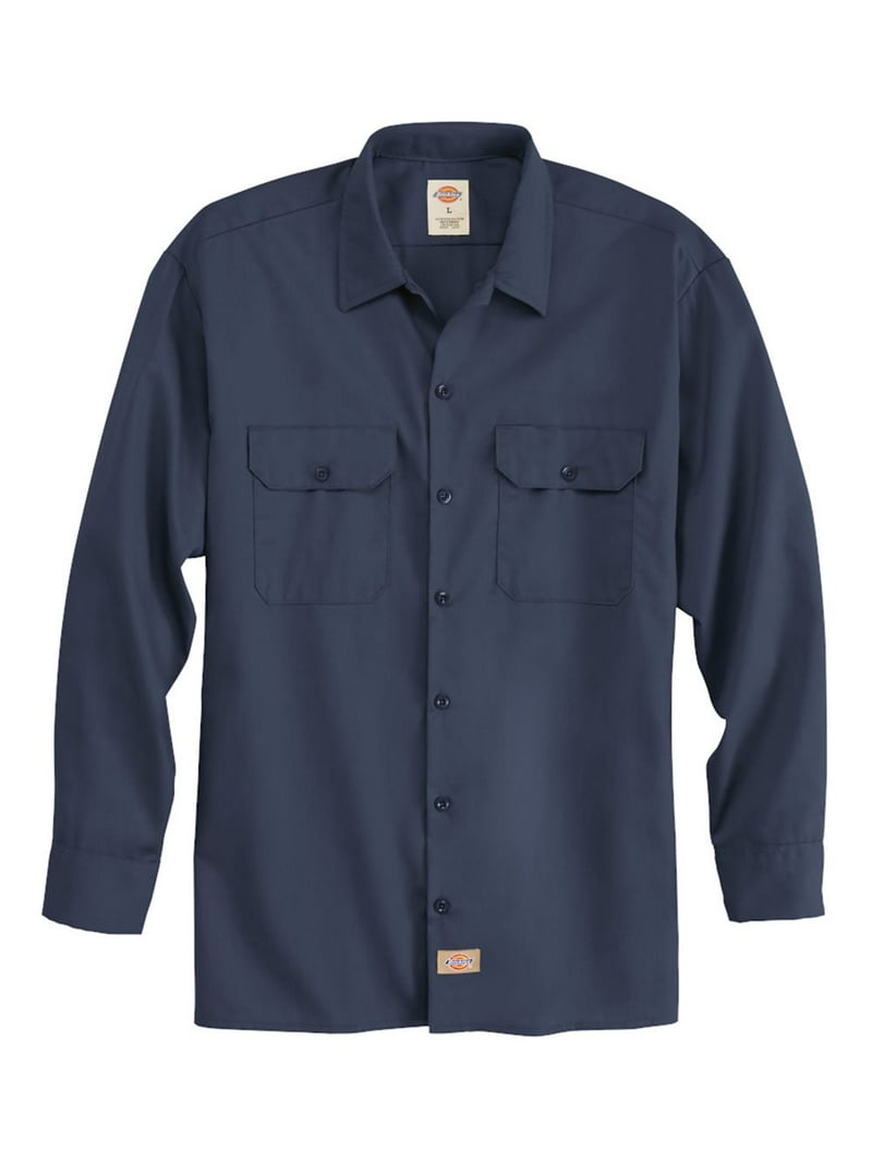 Dickies 5574 Long Sleeve Work Shirt - Dark Navy - 4XL - Walmart.com