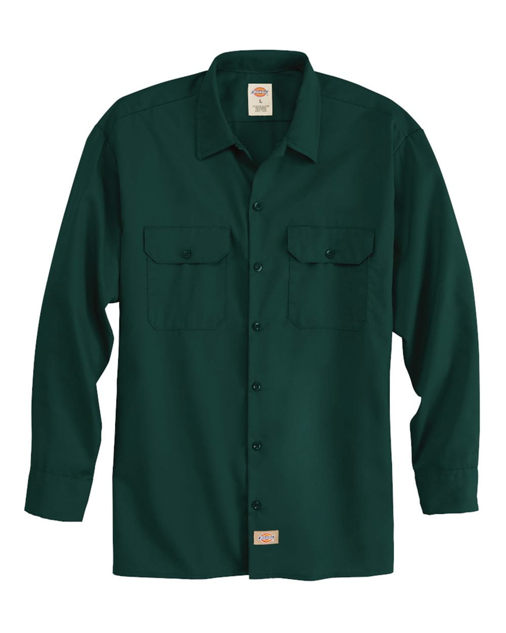 Dickies 5574 Long Sleeve Work Shirt - Hunter Green - L - Walmart.com