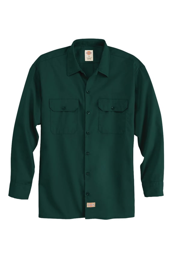 5574 Long Sleeve Work Shirt - Hunter Green - L