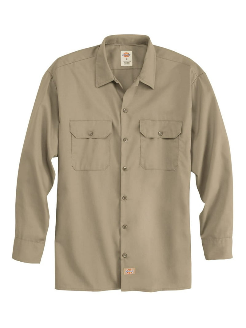 Dickies 5574 Twill, Button Down Long Sleeve Work Shirt - Khaki, L