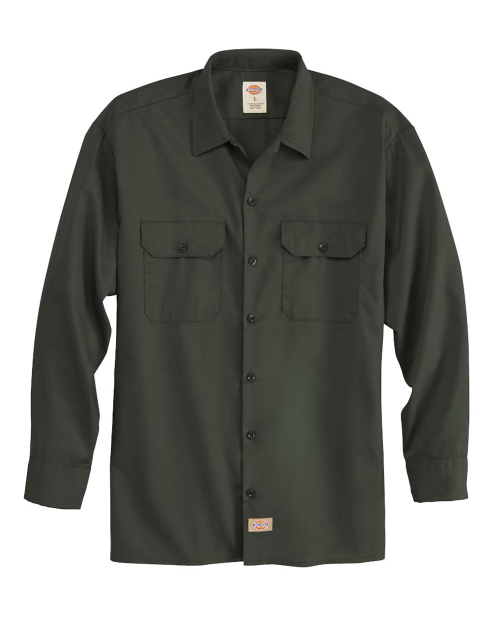 Dickies 5574 Long Sleeve Work Shirt - Olive Green - L - Walmart.com