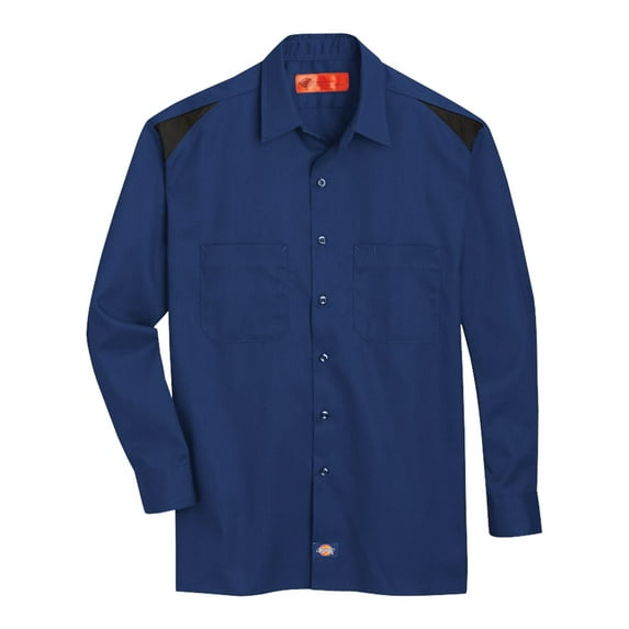 Dickies 6605 Long Sleeve Performance Team Shirt - Cobalt Blue/ Black - M