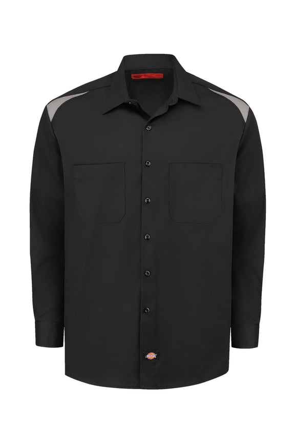 6605L Long Sleeve Performance Team Shirt - Long Sizes - Black/ Smoke - 2XLT