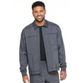 thumbnail image 1 of Dickies Advance Medical Scrubs Warm Up Jacket for Men Zip Front Moto DK315, M, Pewter Twist, 1 of 7