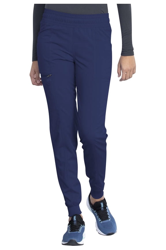 Women Scrub Pant Mid Rise Jogger with 5 Pocket and Elastic Waistband DK155T, XS Tall, Navy