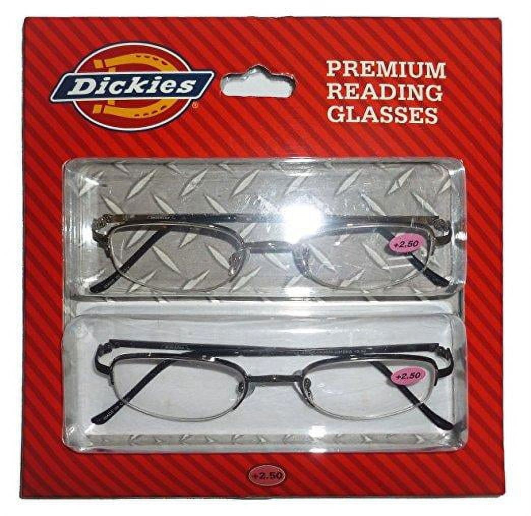 Dickies Black Premium Reading Glasses 2 Pack +2.50 Readers
