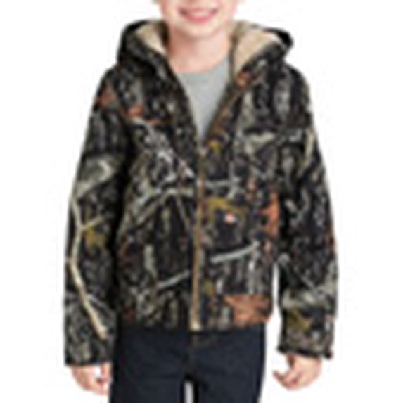 Dickies Kids Sherpa Lined Duck Jacket, 4-7, Camo New Conceal - M