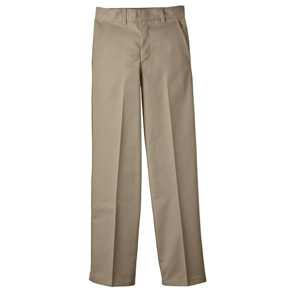 Dickies Boys School Uniform Classic Fit Straight Leg Flat Front Pants, Sizes 4-20 & Husky