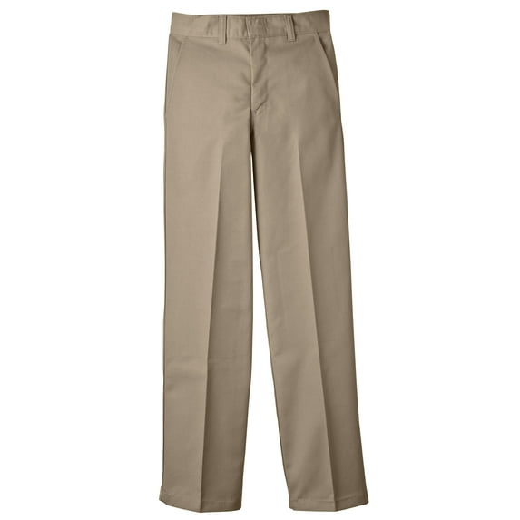 Dickies Boys School Uniform Classic Fit Straight Leg Flat Front Pants, Sizes 4-20 & Husky