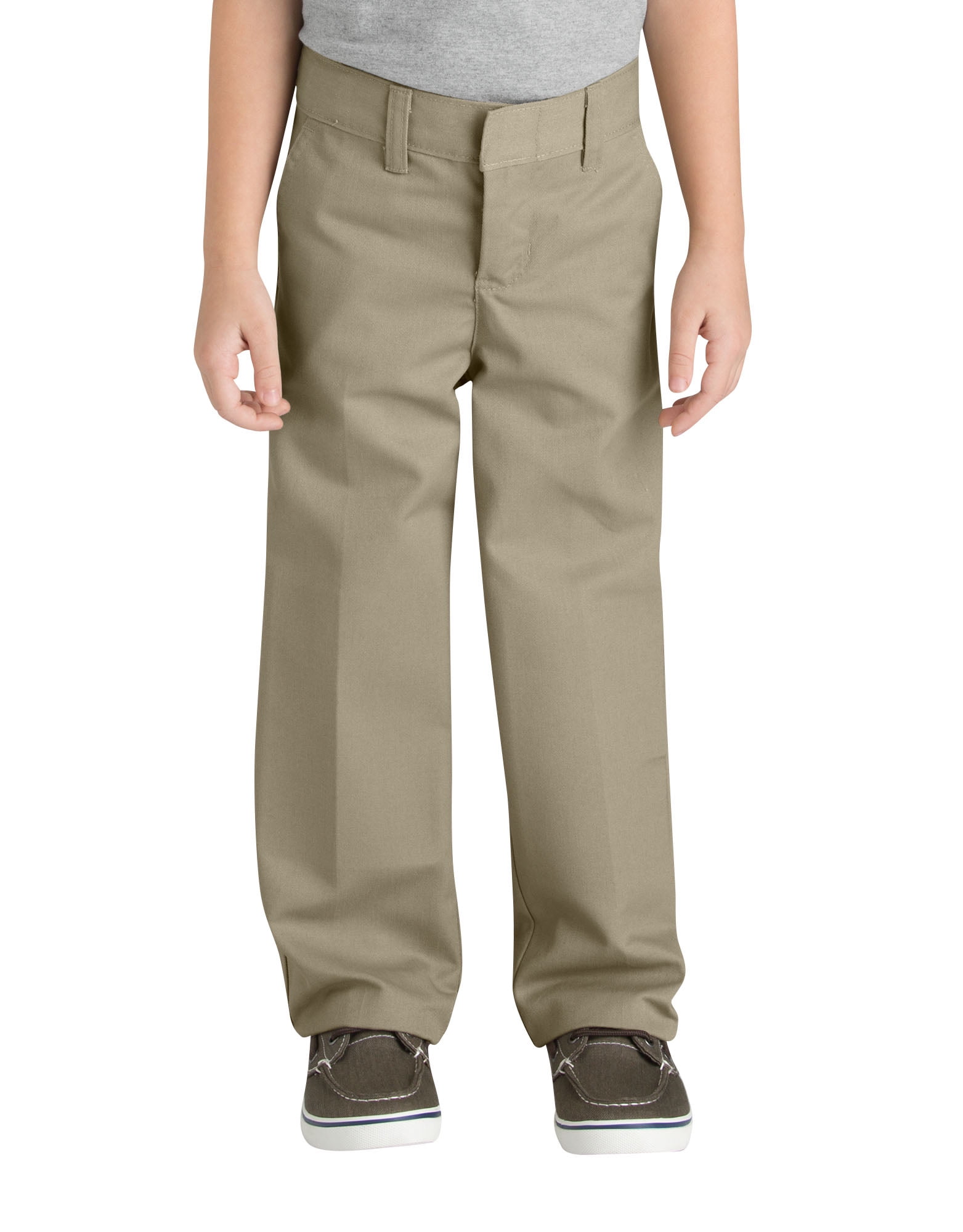 Dickies Boys School Uniform Classic Fit Straight Leg Flat Front Pants, Sizes 4-20 & Husky
