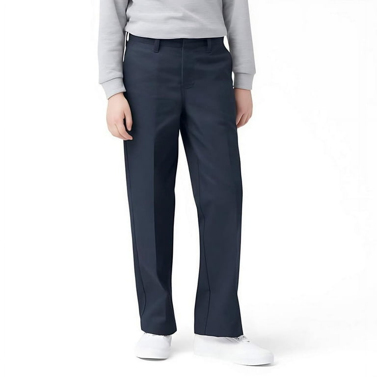 Dickies Boys School Uniform Classic Fit Straight Leg Flat Front Pants Sizes 4 20 Husky Walmart