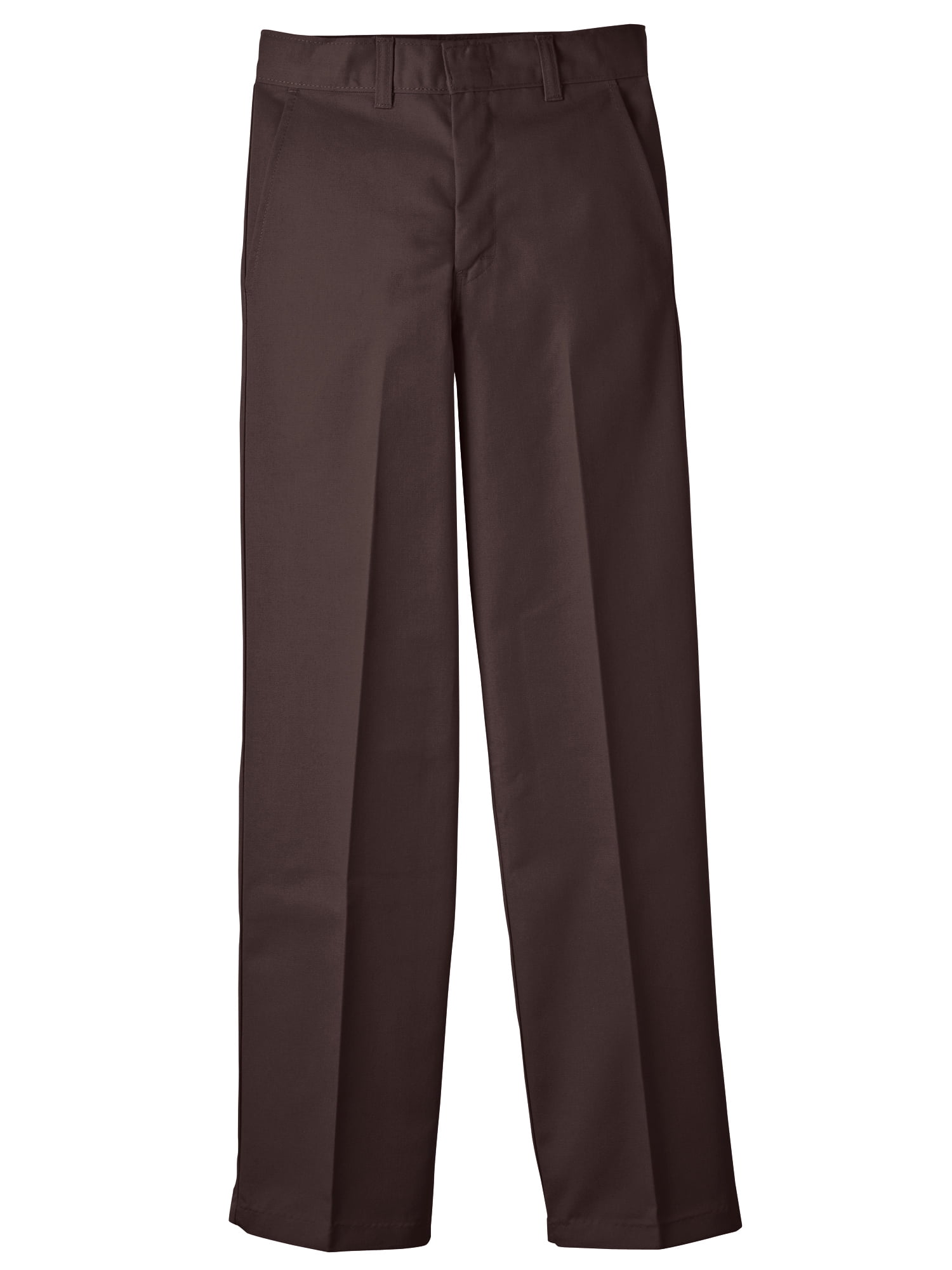 Dickies Boys School Uniform Classic Fit Straight Leg Flat Front Pants, Sizes 4-20 & Husky
