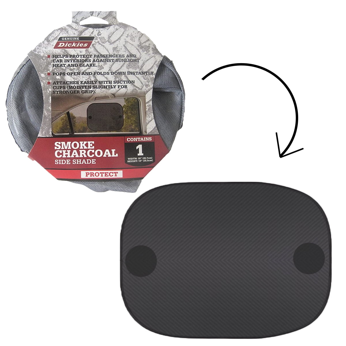 Dickies Car Window Side Shade, Pops Up to Block Sun and Glare