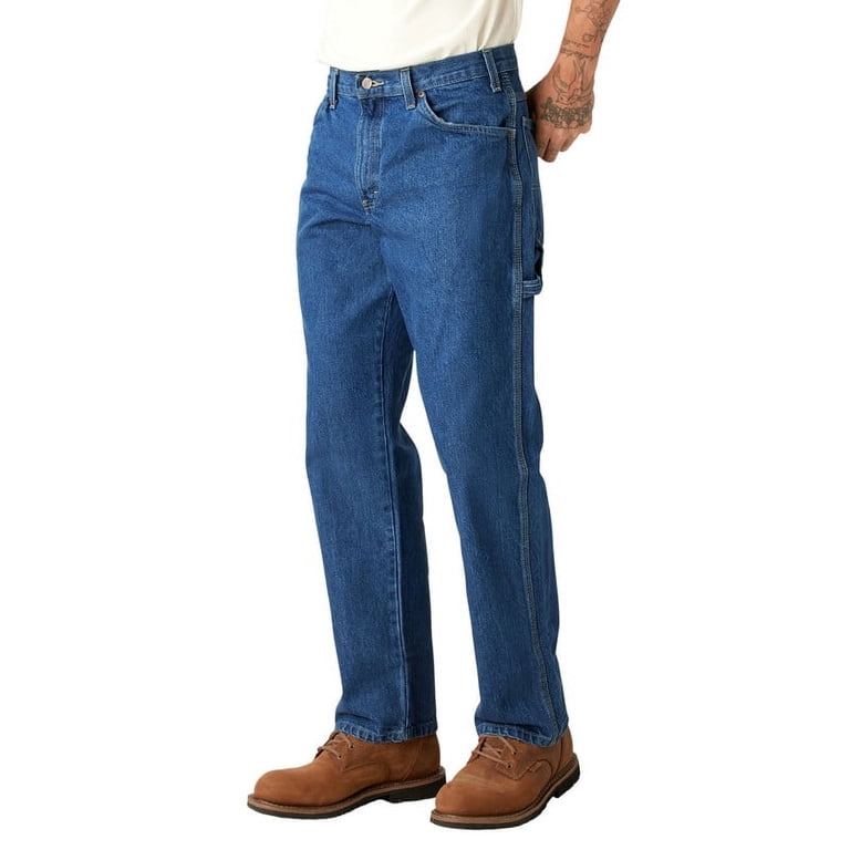 Dickies Men's Denim Utility Work Pants, Relaxed Fit Carpenter