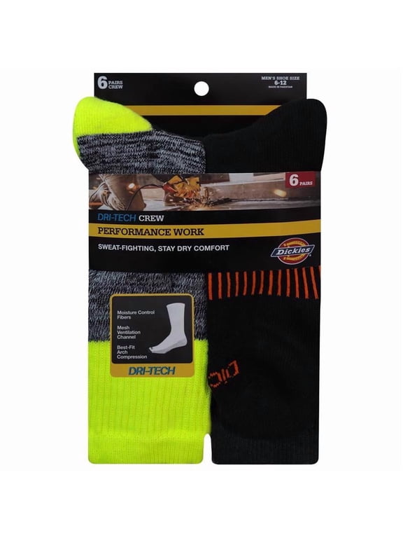 Dri-Tech Men's 6-12 Crew Socks Assorted