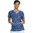 thumbnail image 1 of Dickies Dynamix Medical Scrubs Top for Women Shaped V-Neck DK851, L, Crackle Me Up, 1 of 7