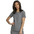 thumbnail image 1 of Dickies Dynamix Medical Scrubs Top for Women V-Neck DK730, L, Heather Grey, 1 of 5