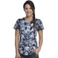 thumbnail image 1 of Dickies Dynamix Medical Scrubs Top for Women V-Neck DK766, L, Grunge Pop, 1 of 8