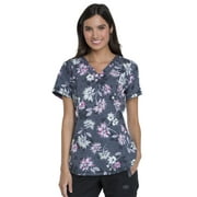 Dickies Dynamix Medical Scrubs Top for Women V-Neck DK766, XS, Bursting Blooms