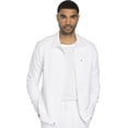 thumbnail image 1 of Dickies Dynamix Medical Scrubs Warm Up Jacket for Men Zip Front Plus Size DK310, 5XL, White, 1 of 8