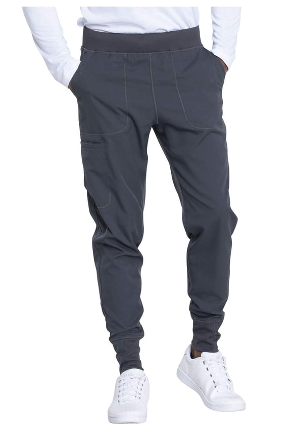 Dynamix Men Scrubs Pant Natural Rise Jogger DK040S, M Short, Pewter