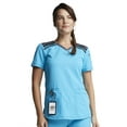 thumbnail image 1 of Dickies Dynamix Scrubs Top For Women V-Neck Plus Size DK740, 3XL, Pool, 1 of 8