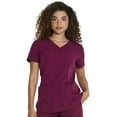 thumbnail image 1 of Dickies Dynamix Scrubs Top for Women V-Neck DK730, S, Wine, 1 of 9
