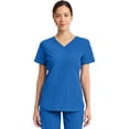 thumbnail image 1 of Dickies Dynamix Scrubs Top for Women V-Neck Plus Size DK730, 3XL, Royal, 1 of 9