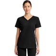 thumbnail image 1 of Dickies Dynamix Scrubs Top for Women V-Neck Plus Size DK730, 4XL, Black, 1 of 8