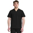 thumbnail image 1 of Dickies Dynamix Scrubs for Men, Athletic-Inspired V-Neck Chest Pocket Scrub Top with Four-Way Stretch and Moisture Wicking DK610, L, Black, 1 of 9