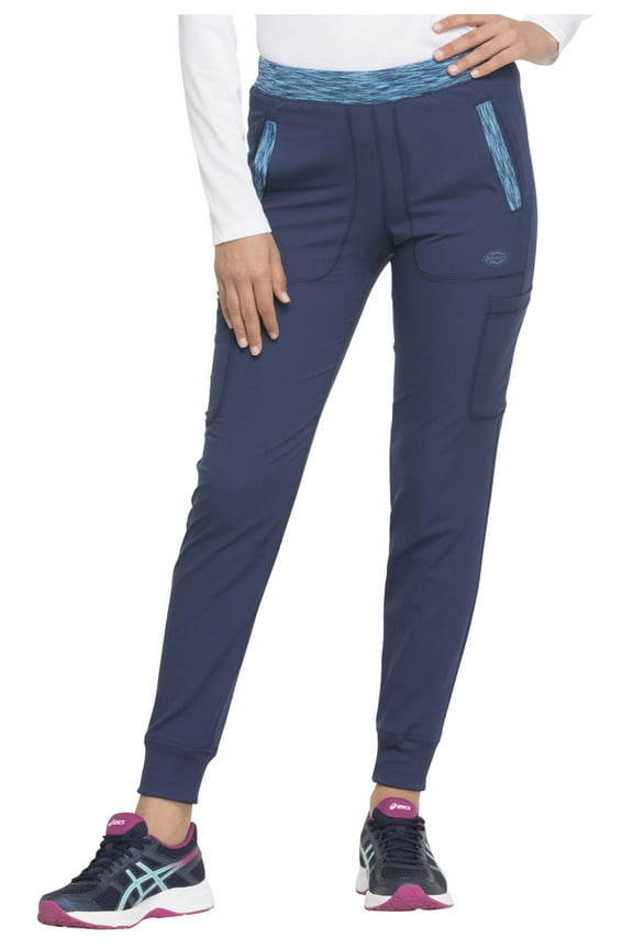 Dynamix Women Scrubs Pant, Natural Rise Tapered Leg Jogger, DK185T, XS Tall, Navy