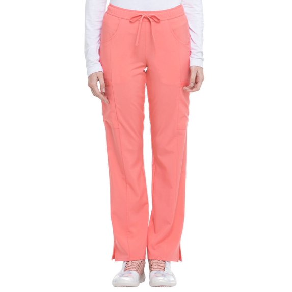 Dickies EDS Essentials Medical Scrubs Pant for Women Mid Rise Straight Leg Drawstring DK010, L, Ravashing Coral