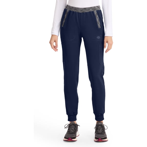 Dickies EDS Essentials Scrubs Pant For Women Mid Rise Jogger DK065P, L Petite, Caribbean Blue
