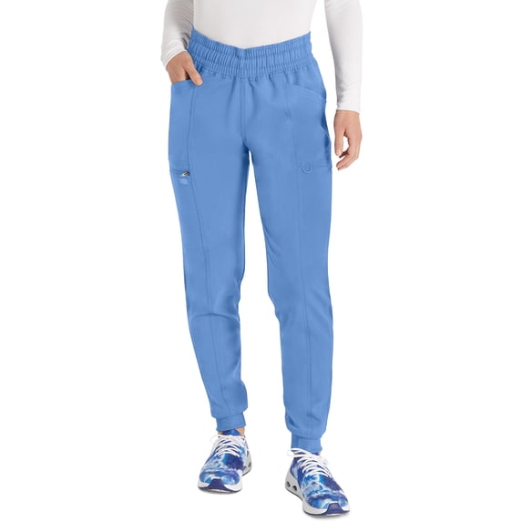 Dickies EDS Essentials Scrubs Pant For Women Mid Rise Jogger DK065P, L Petite, White