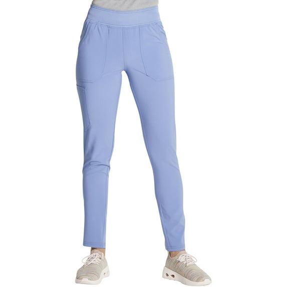 Dickies EDS Essentials Scrubs Pant For Women Mid Rise Tapered Leg Pull-on DK090, M, Ciel