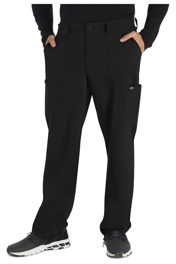 EDS Essentials Scrubs Pant for Men Natural Rise Drawstring DK015S, L Short, Black