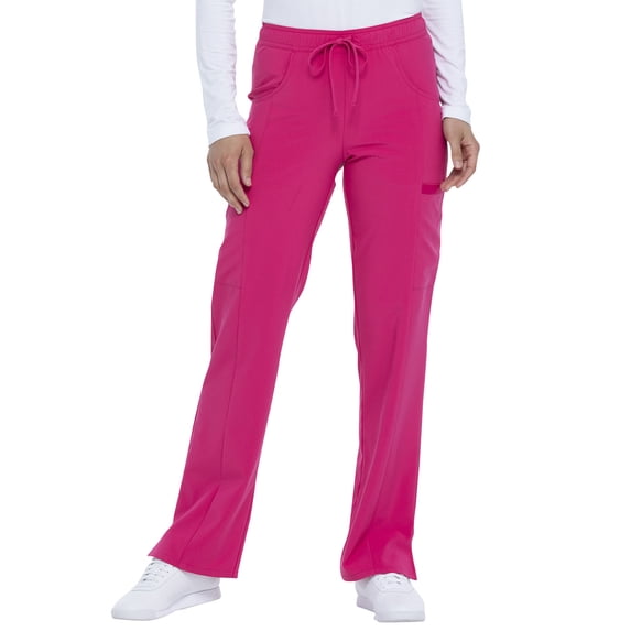 Dickies EDS Essentials Scrubs Pant for Women Mid Rise Straight Leg Drawstring DK010T, L Tall, Royal