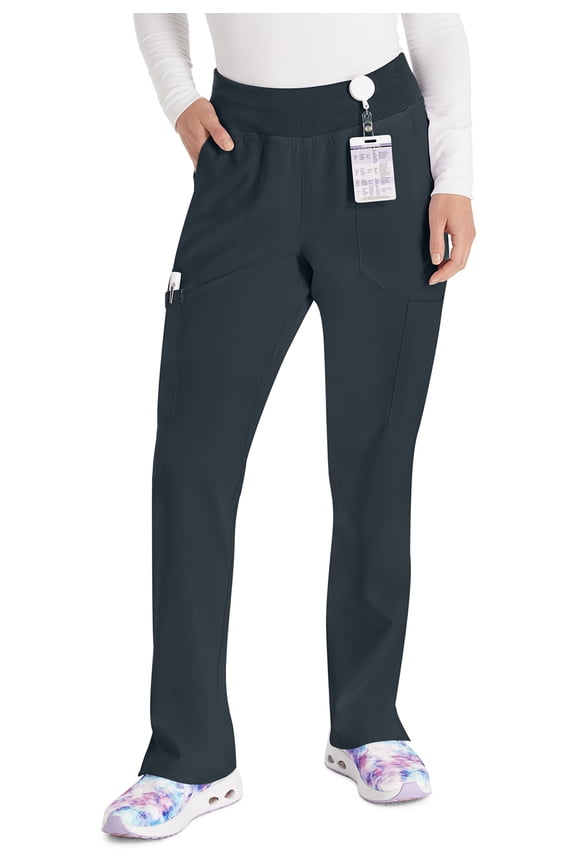 EDS Essentials Scrubs Pant for Women Natural Rise Tapered Leg Pull-On DK005
