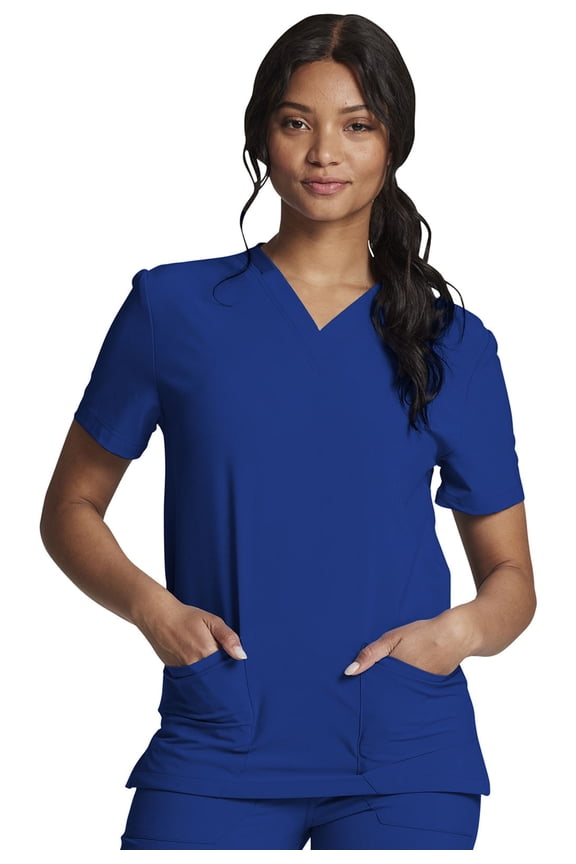 EDS Essentials Scrubs Top For Men Women V-Neck DK619, XXS, Galaxy Blue