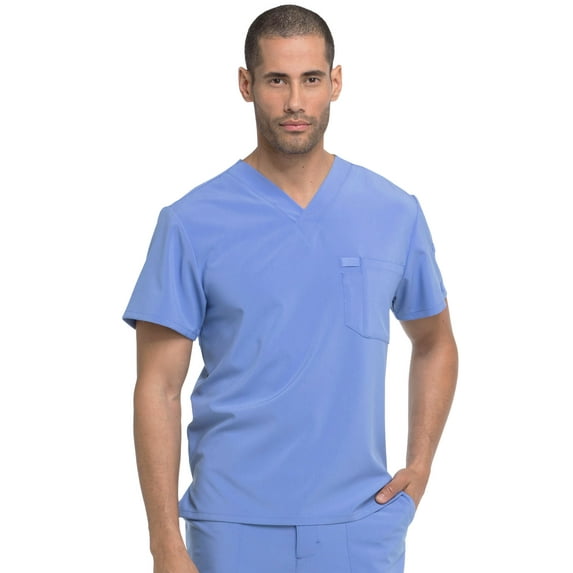 Dickies EDS Essentials Scrubs Top for Men V-Neck DK635, S, Ciel