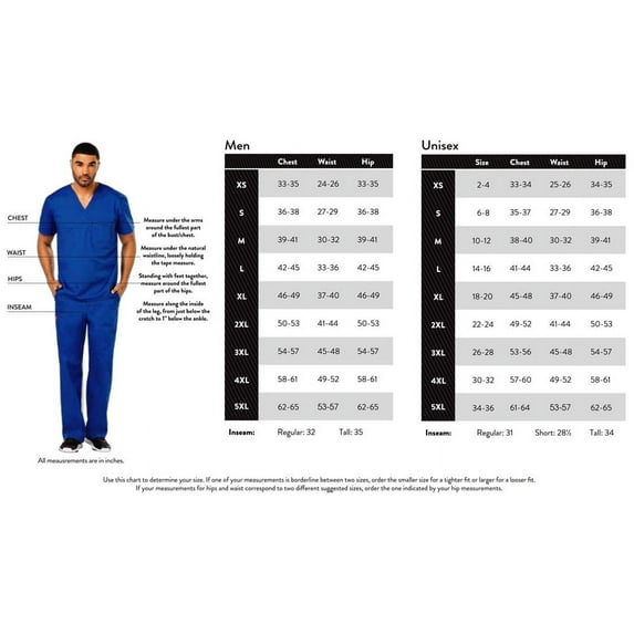 Dickies EDS Essentials Scrubs Top for Men V-Neck Plus Size DK635, 6XL, Black