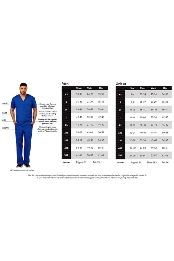 EDS Essentials Scrubs Top for Men V-Neck Plus Size DK635, 6XL, Black