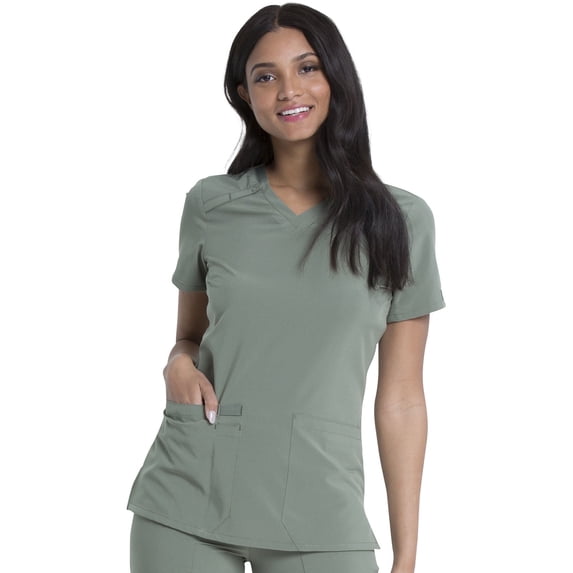 Dickies EDS Essentials Scrubs, V-Neck Womens Tops with Four-Way Stretch and Moisture Wicking DK615