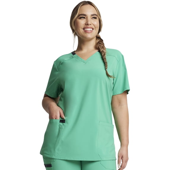 Dickies EDS Essentials Scrubs, V-Neck Womens Tops with Four-Way Stretch and Moisture Wicking DK615