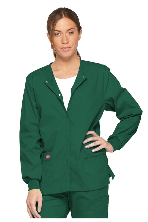 EDS Essentials Warm Up Scrubs Jacket for Women Snap Front DK305