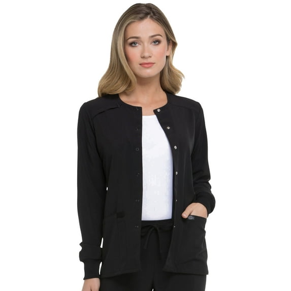 Dickies EDS Essentials Warm Up Scrubs Jacket for Women Snap Front DK305