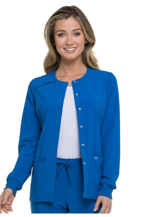 EDS Essentials Warm Up Scrubs Jacket for Women Snap Front DK305