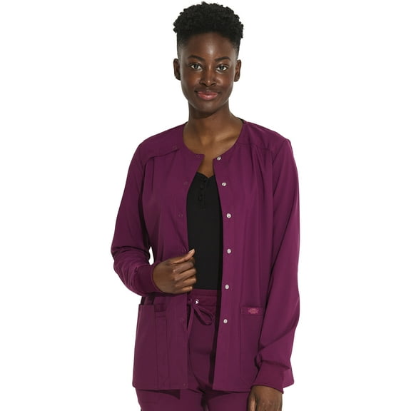 Dickies EDS Essentials Warm Up Scrubs Jacket for Women Snap Front DK305