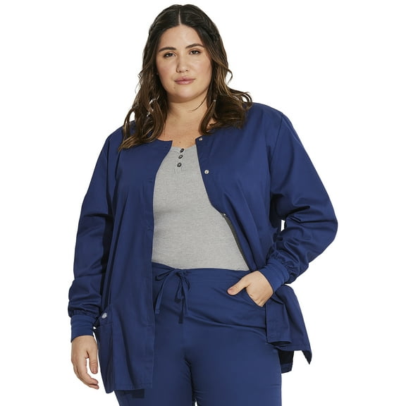 Dickies EDS Essentials Warm Up Scrubs Jacket for Women Snap Front DK305